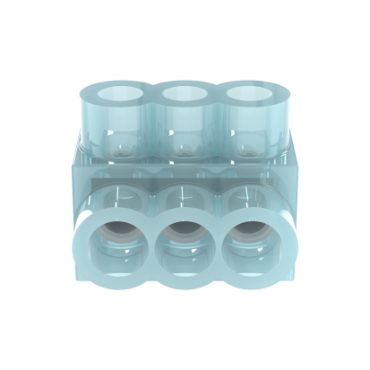 Panduit® Pan-Lug™ PCSB4-3S-12Y PCSB 3-Port Single Sided Multi-Tap Connector With Clear PVC Insulation, 14 to 4 AWG Stranded, 14 to 10 AWG Solid Aluminum/Copper Solid/Stranded Conductor, Screw Installation, Aluminum