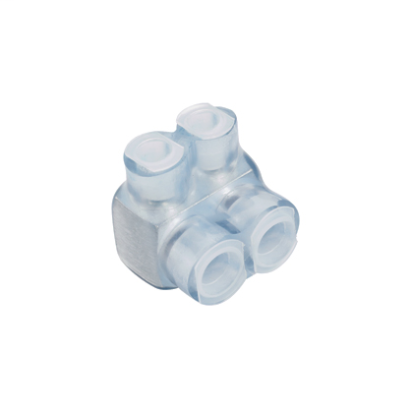 Panduit® Pan-Lug™ PCSB4-4S-6Y PCSB 4-Port Single Sided Multi-Tap Connector With Clear PVC Insulation, 14 to 4 AWG Stranded, 14 to 10 AWG Solid Aluminum/Copper Solid/Stranded Conductor, Screw Installation, Aluminum