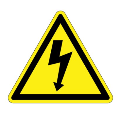 Panduit® PESW-D-1Y Pre-Printed Triangle ISO Warning Label, 3.9 in L x 3.9 in W, CAUTION - RISK OF ELECTRIC SHOCK Legend, Black/Yellow, Adhesive Vinyl, 3 per Card Labels