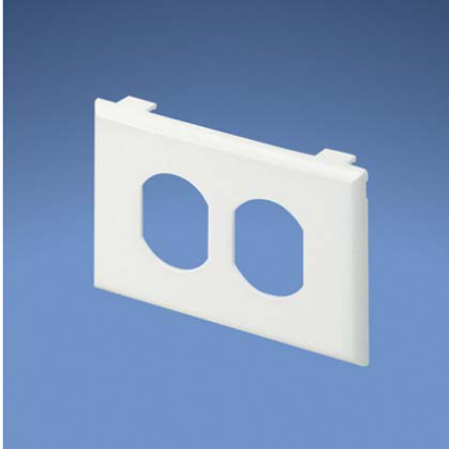 Panduit® Pan-Way™ T70PIW 1-Gang Duplex Electrical/Communication Faceplate, For Use With Pan-Way™ Cove, TG-70, T-70, Twin-70, T-45 Raceway System, Fast-Snap™ Outlet Box and Pan-Pole™ Aluminum Outlet Pole, PVC, Office White