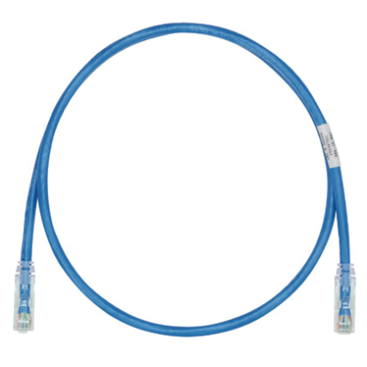 Panduit® PanNet® TX6-28™ UTP28SP10BU U/UTP Class EA Small Diameter Patch Cord, Cat 6, 28 AWG Stranded Tin Plated Copper Conductor, RJ45 Modular Plug Connector, 10 ft L Cord