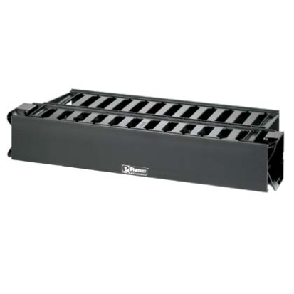 Panduit® PatchLink™ WMPH2E 2RU Dual Sided Horizontal Cable Manager, Rack Mount, ABS, Black