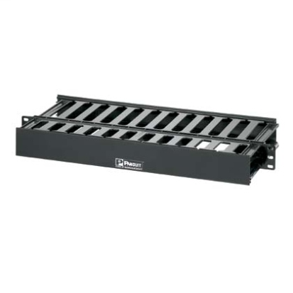 Panduit® PatchLink™ WMPSE 2-Sided Horizontal Cable Manager, 19 in W x 8.9 in D, ABS, Black