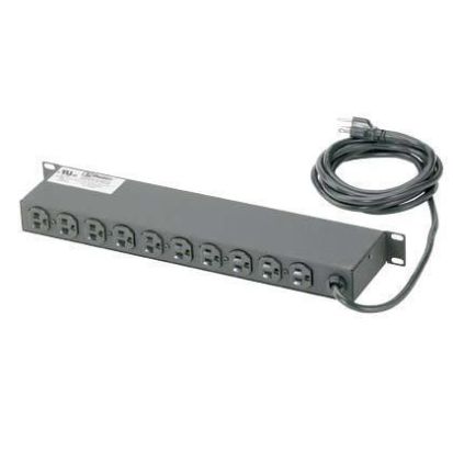 Panduit® CMRPSH15S 1-Phase Rack PDU Power Outlet Strip, 120 VAC, 15 A, 10 Outlets, 10 ft L Cord, Surface Mount