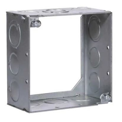 Hubbell RACO 207 Square Box Extension Ring, 4 in L x 4 in W x 2.19 in D, Steel