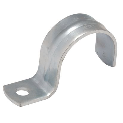 Hubbell RACO 2088 1-Hole 1-Piece Push-On Conduit Strap, 2 in, For Use With EMT Conduit, Steel, Electro Zinc Plated