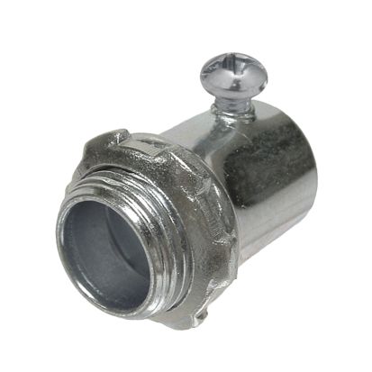 Hubbell RACO 2146 Non-Insulated Set Screw Conduit Connector, 4 in Trade, For Use With EMT/IMC/Rigid Conduit, Steel, Electro-Plated Zinc