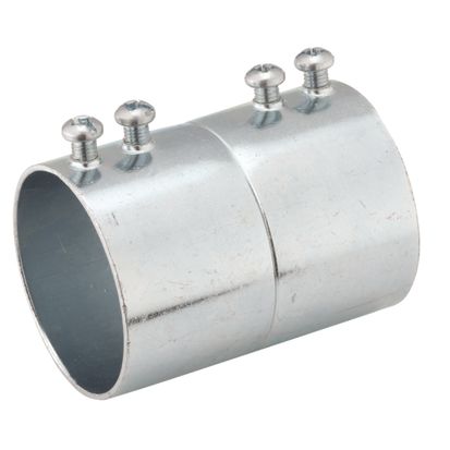 Hubbell RACO 2028 Set Screw Conduit Coupling, 2 in, For Use With EMT Conduit, Steel, Electro-Plated Zinc
