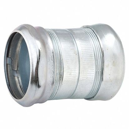 Hubbell RACO 2928 Compression Conduit Coupling, 2 in, For Use With EMT Conduit, Steel, Electro-Plated Zinc