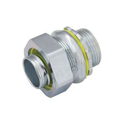 Hubbell RACO 3412 Non-Insulated Straight Conduit Connector, 3 in Trade, Malleable Iron/Steel, Electro-Plated Zinc