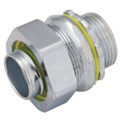 Hubbell RACO 3404 Non-Insulated Straight Conduit Connector, 1 in Trade, Malleable Iron/Steel, Electro-Plated Zinc