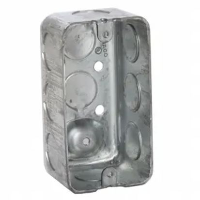 Hubbell RACO 660 Drawn Raised Ground Handy Box, Pre-Galvanized Steel, 13 cu-in, 1 Outlets, 10 Knockouts