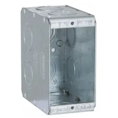 Hubbell RACO 695 Non-Gangable Masonry Box, Steel, 22.5 cu-in, 1 Gang, 1 Outlet, 16 Knockouts