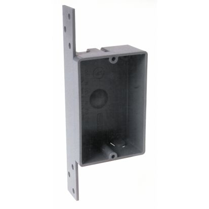Hubbell RACO 7308RAC Non-Metallic Rectangular Cable Box With Bracket, Knockout, 1 Gangs, 8 cu-in