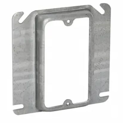 Hubbell RACO 768 1-Device Raised Box Cover, 4 in L x 4 in W, Receptacle/Switch Cover, Drawn Steel