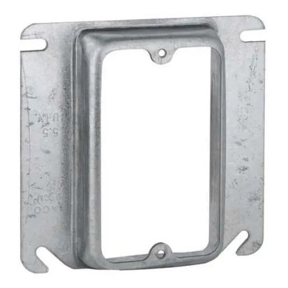 Hubbell RACO 773 1-Device Raised Box Cover, 4 in L x 4 in W, Receptacle/Switch Cover, Drawn Steel