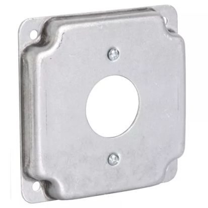 Hubbell RACO 801C Square Exposed Work Cover, 4.19 in L x 4.19 in W x 1/2 in D, Steel
