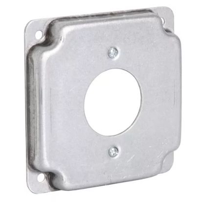 Hubbell RACO® 812C Raised Exposed Work Cover, 4-1/8 in L x 4-1/8 in W, Receptacle Cover, Steel