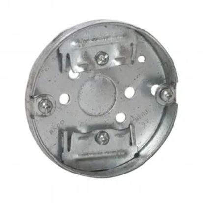 Hubbell RACO 292 Ceiling Pan With NMSC Clamps, Steel, 4 cu-in Capacity, 5 Knockouts, 1/2 in D