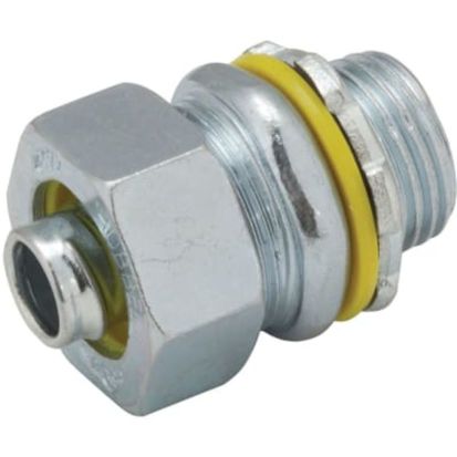 Hubbell RACO 3403 Non-Insulated Straight Conduit Connector, 3/4 in Trade, Malleable Iron/Steel, Electro-Plated Zinc