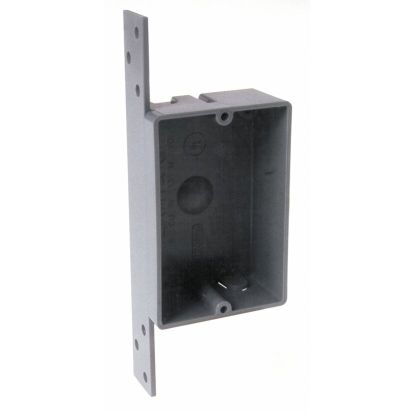 Hubbell RACO 7308RAC Non-Metallic Rectangular Cable Box With Bracket, Knockout, 1 Gangs, 8 cu-in