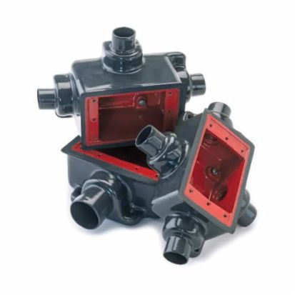 Robroy RedH2OT® PRFS2 FS Series Shallow Conduit Device Box, 3/4 Inch Trade, 1 Gangs, Steel, PVC Coated
