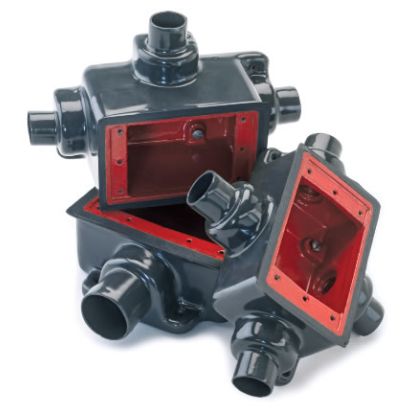 Robroy RedH2OT® PRFDC2 FD Series Deep Conduit Device Box, 3/4 Inch Trade, 1 Gangs, Steel, PVC Coated