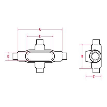 Robroy PRHX18 Type X Conduit Body With Cover, 1/2 Inch Hub, Form 8, Steel, PVC Coated