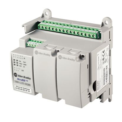 A-B Rockwell 2080-LC20-20QWB Micro 820 I/O Enet/IP Controller