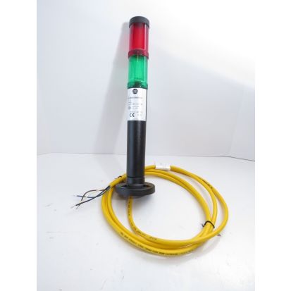 A-B Rockwell  855D-T00SC20B24Y3Y6Y4Y5C1 Compact Tower Light, 30 MM, Metric (M20) Threaded Tube For Direct Mount, 0CM, No NETWORK Option, STRAndED Cable, 2 Meter, Yellow JACKET, Black, 24V AC/DC, Green STEADY LED, Blue STEADY LED, Red STEADY LED