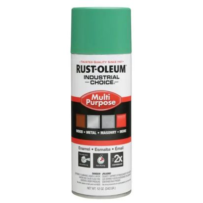 Rust-Oleum® 1633830 1600 System Multi-Purpose Enamel Spray Paint, 12 oz, Liquid, Safety Green, 12 to 15 sq-ft/can