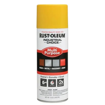 Rust-Oleum® 1644830 1600 System Multi-Purpose Enamel Spray Paint, 12 oz, Liquid, Safety Yellow, 12 to 15 sq-ft/can