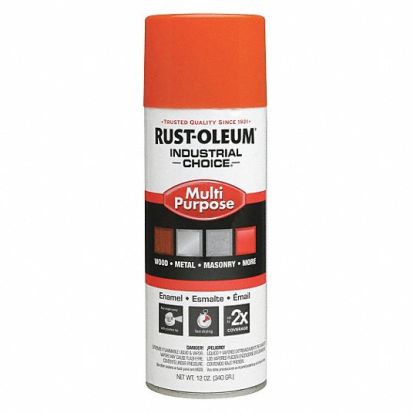 Rust-Oleum® 1653830 1600 System Multi-Purpose Enamel Spray Paint, 12 oz, Liquid, Safety Orange, 12 to 15 sq-ft/can