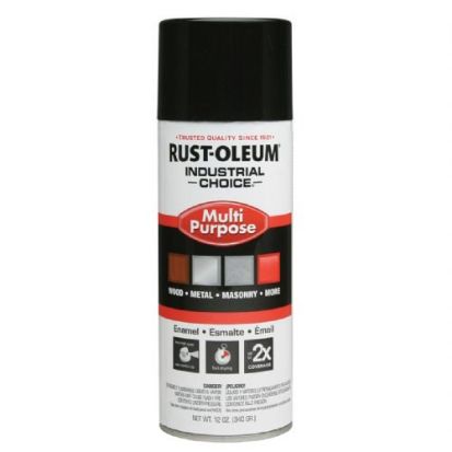 Rust-Oleum® 1679830 1600 System Multi-Purpose Enamel Spray Paint, 12 oz, Liquid, Black, 12 to 15 sq-ft/can