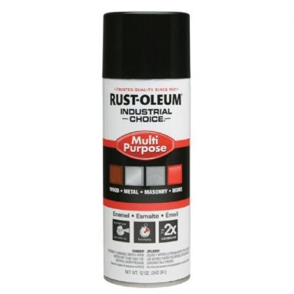 Rust-Oleum® 1679830 1600 System Multi-Purpose Enamel Spray Paint, 12 oz, Liquid, Black, 12 to 15 sq-ft/can