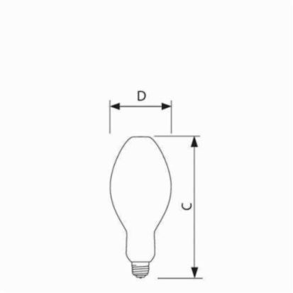 Signify PHILIPS 274498 Standard Quartz Metal Halide Lamp, 400 W, E39 Mogul Single Contact ED37 Lamp, Elliptical/Dimple Shape, 25350 Mean Lumens Lumens