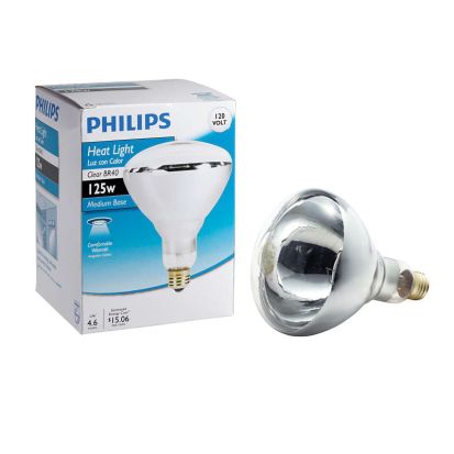 Signify PHILIPS 416743 Dimmable PHILIPS Heat Lamp, 250 W, E26 Medium Halogen/Incandescent Lamp, BR40 Shape