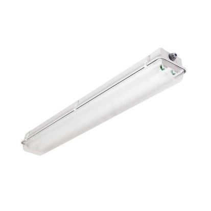 Signify Luminaires Day-Brite DWAE232-UNV-1/2-EB Industrial Sealed Vaporlume Light Fixture, (2) Fluorescent/T8 Lamp, 32 W Fixture, 120/277 VAC, Baked White Enamel Housing