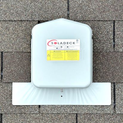 SolaDeck 0799-5G, 600V Flashed Combiner/Passthrough Box for Comp/Cedar Shake Roofs