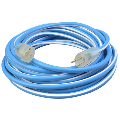 Southwire® 1637SW0061 12/3 SJEOW 25'POLAR SOLAR SUPREME BLUE W/WHITE STRIPE EXTENSION CORD