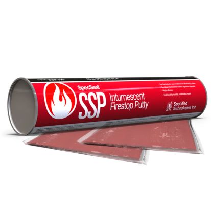 Specified Tech SpecSeal® SSP4S Intumescent Fire Stop Putty, Pad, Red, -10 to 120 deg F