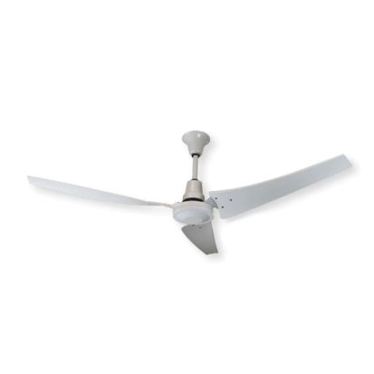 TPI E-56CF 56IN INDUSTRIAL HIGH EFFICIENCY CEILING FAN, MOISTURE RESISTANT W/18IN DOWN ROD (POLY BLADES) WHITE BLADE, FORWARD/REVERSE FEATURE 28,000 CFM