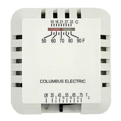 TPI RK120EAA Low Voltage Thermostat, Heat Only Thermostat, 50 to 90 deg F Control, 2 to 3 deg F Differential