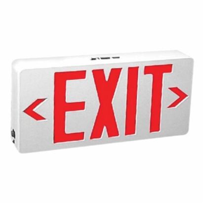 TCP® 22743 Electronic Emergency Exit Sign, LED Lamp, 12 W Fixture, 120/277 VAC, White Housing, OFF Legend