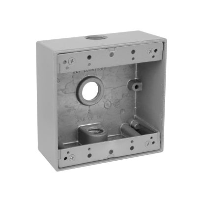Thomas & Betts Red Dot® 2IH3-1 Universal Weatherproof Box, Die Cast Aluminum, 31.8 cu-in Capacity, 2 Gangs, 3 Outlets, 4-9/16 in L x 4-5/8 in W x 2-1/16 in D