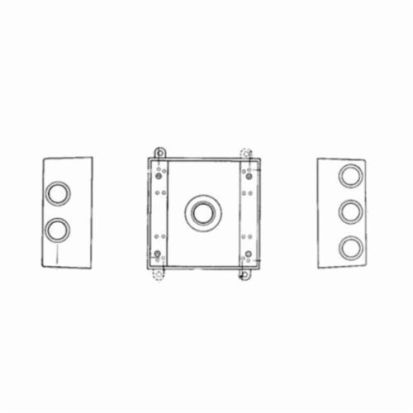 Thomas & Betts Red Dot® 2IHD5-1 Deep Universal Weatherproof Box, Die Cast Aluminum, 40.3 cu-in Capacity, 2 Gangs, 5 Outlets, 4-9/16 in L x 4-5/8 in W x 2-1/16 in D