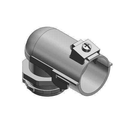 T&B® Tite-Bite® 323 Cable Angle Connector With Non-Insulated Throat, 1/2 in Trade, 1/2 in Knockout, 0.67 to 0.92 in Cable Openings, Steel, Electro-Plated Zinc