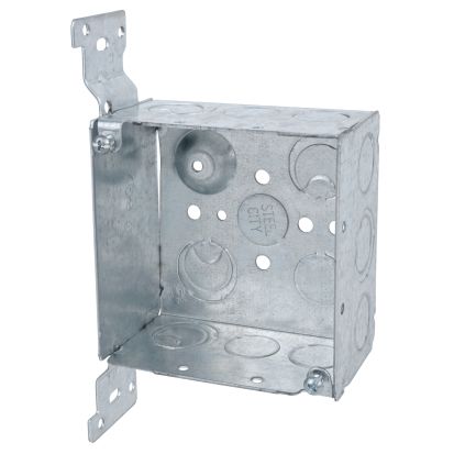 Thomas & Betts Steel City® 52171-CV1/2-3/4 Outlet Box, Steel, 30.3 cu-in Capacity, 1 Outlets, 17 Knockouts, 4 in H x 4 in W x 2-1/8 in D