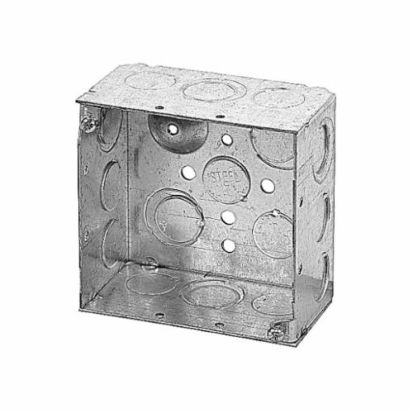 Thomas & Betts Steel City® 521711234E Welded Style Outlet Box, Steel, 30.3 cu-in Capacity, 1 Outlets, 13 Knockouts, 4 in H x 4 in W x 2-1/8 in D