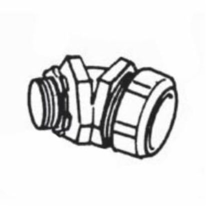 T&B® 5246 Non-Insulated Liquidtight Conduit Connector, 1-1/2 in Trade, 45 deg, Malleable Iron, Electro-Plated Zinc/Chromate Coated